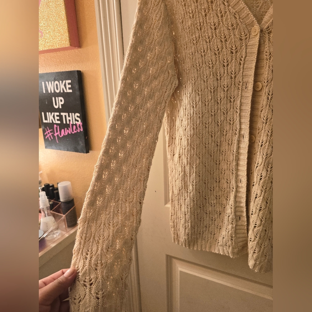Bobbie Brooks knit cardigan ivory color sz xl - Picture 4 of 6